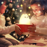 Cat Night Light for Kids,Cute Night Lamp for Nursery,Squishy Silicone Cat Touch Lights Portable, Gift for Birthday and Christmas for Kids Baby Children