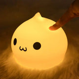 Cat Night Light for Kids,Cute Night Lamp for Nursery,Squishy Silicone Cat Touch Lights Portable, Gift for Birthday and Christmas for Kids Baby Children