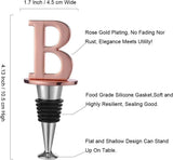 Prosecco Stopper - Personalised Champagne Stopper in Rose Gold - Wine Lovers Gift, Monogram Gift - Letter B